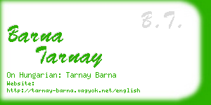 barna tarnay business card